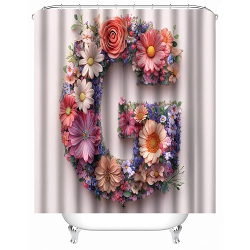 Generisch Badezimmer Vorhang 90 x 180 cm Blume In G-Form duschvorhang kurz Eleganter Spritzschutz aus Stoff für Private Spa-Zone oder Luxus-Badezimmer MY58 von Generisch