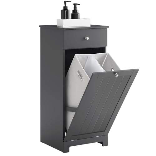 Generisch Badezimmerschrank mit Wäschekorb - Wäscheschrank mit Schublade - Kompakter Badschrank für kleine Badezimmer - Badmöbel aus MDF mit ausklappbarem Wäschesack, 40x90x38cm, Grau Generisch Badezimmerschrank mit Wäschekorb - Wäscheschrank mit Schublade - Kompakter Badschrank für kleine Badezimmer - Badmöbel aus MDF mit ausklappbarem Wäschesack, 40x90x38cm, Grau von Generisch