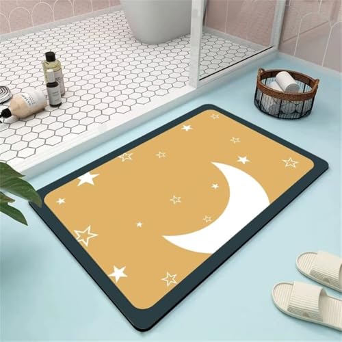 Generisch Badezimmerteppich 160x230cm rutschfest Badteppich Super Absorbierende Schnelltrocknende Badematte Waschbar für Dusche, Badewanne, WC Moon 5-447 von Generisch