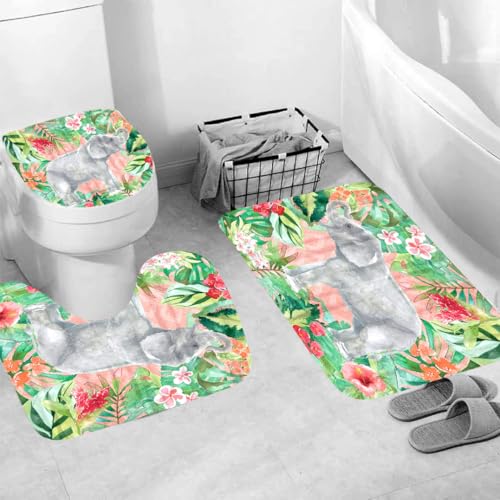 Generisch Badgarnitur 3 Teilig Badezimmerteppich Waschbar Badematte rutschfest,Wc Vorleger Mit Ausschnitt Und Badematte, Badvorleger Toilette Teppich 45X75Cm Elefant Generisch Badgarnitur 3 Teilig Badezimmerteppich Waschbar Badematte rutschfest,Wc Vorleger Mit Ausschnitt Und Badematte, Badvorleger Toilette Teppich 45X75Cm Elefant von Generisch