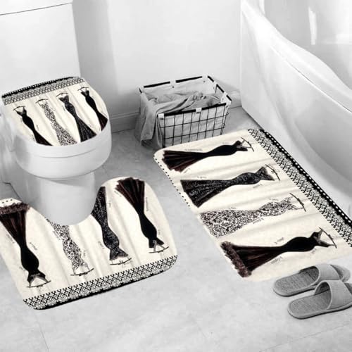 Generisch Badgarnitur 3 Teilig Badezimmerteppich Waschbar Badematte rutschfest,Wc Vorleger Mit Ausschnitt Und Badematte, Badvorleger Toilette Teppich 45X75Cm Kleider Generisch Badgarnitur 3 Teilig Badezimmerteppich Waschbar Badematte rutschfest,Wc Vorleger Mit Ausschnitt Und Badematte, Badvorleger Toilette Teppich 45X75Cm Kleider von Generisch