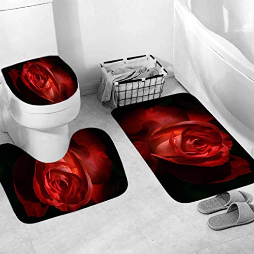 Generisch Badgarnitur 3 Teilig Badezimmerteppich Waschbar Badematte rutschfest,Wc Vorleger Mit Ausschnitt Und Badematte, Badvorleger Toilette Teppich 45X75Cm Rose Generisch Badgarnitur 3 Teilig Badezimmerteppich Waschbar Badematte rutschfest,Wc Vorleger Mit Ausschnitt Und Badematte, Badvorleger Toilette Teppich 45X75Cm Rose von Generisch