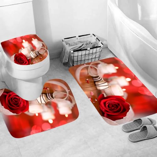 Generisch Badgarnitur 3 Teilig Badezimmerteppich Waschbar Badematte rutschfest,Wc Vorleger Mit Ausschnitt Und Badematte, Badvorleger Toilette Teppich 45X75Cm Rose Generisch Badgarnitur 3 Teilig Badezimmerteppich Waschbar Badematte rutschfest,Wc Vorleger Mit Ausschnitt Und Badematte, Badvorleger Toilette Teppich 45X75Cm Rose von Generisch