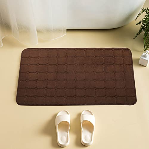 Generisch Badteppich Memory Foam Badvorleger rutschfest Waschbar Festes Farbnetz Badvorleger Stark Saugfähige Badematte Für Zu Hause Weich waschbar für Bathroom Badezimmer Badewanne (Kaffee-80X50cm) von Generisch