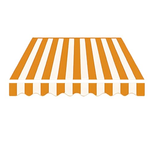 Generisch Balkon Markisenbespannung ersatzstoff Sonnenschutz Ersatz Markisentuch Terrassen Markisen Ersatzstoff Markisenstoff mit Volant (ohne Rahmen)(Yellow,5x2.5m/16x8ft) von Generisch