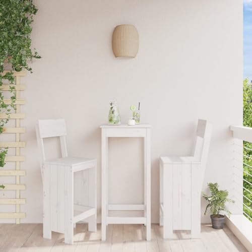 Generisch Barhocker 2 STK. Weiß 40x48,5x115,5 cm Massivholz Kiefer,jiangboyue-825360 von Generisch