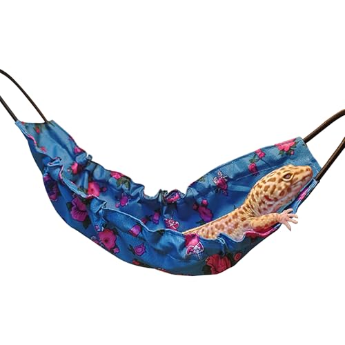 Generisch Bearded Dragon Hammock, Reptile Tank Accessories, Soft Lounger Swing, Habitat Decoration Bed, Suction Cup Resting Spot for Iguanas Axolotls Anoles Snakes, 13.78x7.09x0.79 Inches von Generisch
