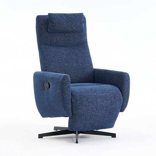 Generisch Bequemer Relaxsessel Mit Liegefunktion – Fernsehsessel Mit Fußstütze, Drehbarer Stillsessel & Loungesessel Für Wohnzimmer, Modernes Sofa,Blau von Generisch