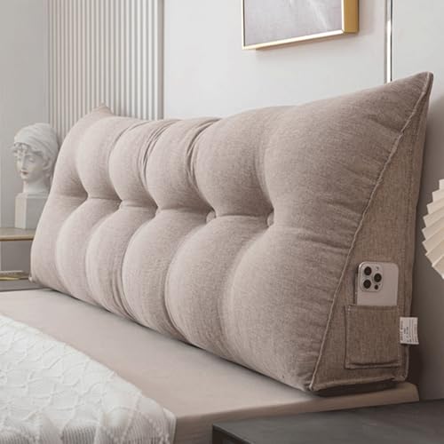 Generisch Bett Rückenkissen Wand, Keilkissen Lendenkissen Für Bett Und Sofa, Dreieckiges Rückenlehnenkissen Für Kopfteil, Weiches Lordosenstützkissen Kissen Mit Waschbarem Bezug,Khaki,200x50x20cm Generisch Bett Rückenkissen Wand, Keilkissen Lendenkissen Für Bett Und Sofa, Dreieckiges Rückenlehnenkissen Für Kopfteil, Weiches Lordosenstützkissen Kissen Mit Waschbarem Bezug,Khaki,200x50x20cm von Generisch