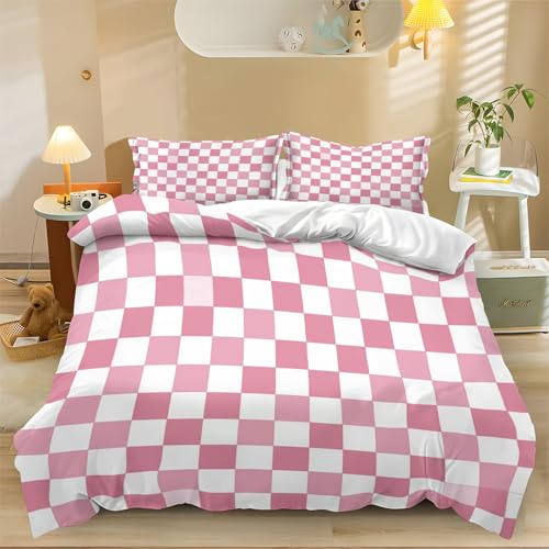 Bettbezug Aesthetic Weiche Flaches Einfaches Schachbrettmuster Druck 3-teiliges Bettwäsche, 135 x 200 cm Pflegeleicht Atmungsaktiv Bettwäsche für Jugendliche Erwachsene Rosa Bettbezug Aesthetic Weiche Flaches Einfaches Schachbrettmuster Druck 3-teiliges Bettwäsche, 135 x 200 cm Pflegeleicht Atmungsaktiv Bettwäsche für Jugendliche Erwachsene Rosa von Generisch