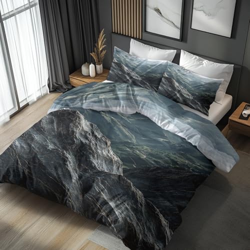 Generisch Bettwäsche 140x200 Felsiger Berg - Schlafzimmer Deko Bettbezug 140 x 200 2tlg 3D Natur Landschaft Muster, 1 Kissenbezug 70x90, mit Reißverschluss, Weich Mikrofaser JD#135 Generisch Bettwäsche 140x200 Felsiger Berg - Schlafzimmer Deko Bettbezug 140 x 200 2tlg 3D Natur Landschaft Muster, 1 Kissenbezug 70x90, mit Reißverschluss, Weich Mikrofaser JD#135 von Generisch