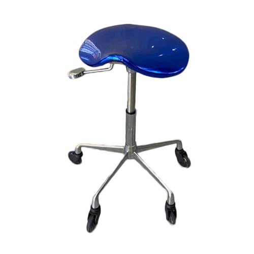 Generisch Beweglicher Sattelstuhl,ergonomischer Sattelhocker,drehbarer Sattelhocker Mit Spiegel, Um 360 ° Drehbare Räder Und Einstellbare Höhe for Das Home-Office-Salon(Blue) von Generisch