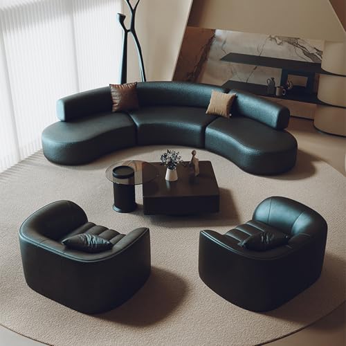 Generisch Big Sofa XXL for Wohnzimmer, Modernes Geschwungenes Sofa, Empfangsraum, Büro, Bibliothek, Haustierfreundliches Kunstleder, Massivholzrahmen, 3+2//3+3Kombination Generisch Big Sofa XXL for Wohnzimmer, Modernes Geschwungenes Sofa, Empfangsraum, Büro, Bibliothek, Haustierfreundliches Kunstleder, Massivholzrahmen, 3+2//3+3Kombination von Generisch