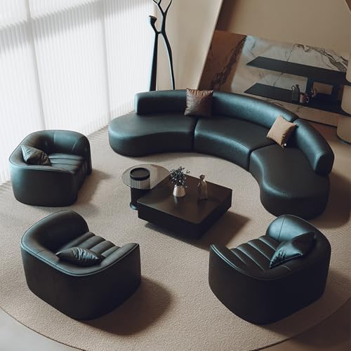 Generisch Big Sofa XXL for Wohnzimmer, Modernes Geschwungenes Sofa, Empfangsraum, Büro, Bibliothek, Haustierfreundliches Kunstleder, Massivholzrahmen, 3+2//3+3Kombination Generisch Big Sofa XXL for Wohnzimmer, Modernes Geschwungenes Sofa, Empfangsraum, Büro, Bibliothek, Haustierfreundliches Kunstleder, Massivholzrahmen, 3+2//3+3Kombination von Generisch