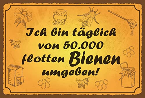 Blechschild 20x30cm Ich Bin täglich von 50k flotten Bienen umgeben Imker Volk Honig Spruch Tafel Blechschild 20x30cm Ich Bin täglich von 50k flotten Bienen umgeben Imker Volk Honig Spruch Tafel von Generisch