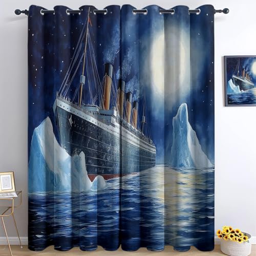 Generisch Blickdicht Vorhänge Titanic Blau B117 x H183cm Verdunklungsvorhänge 3D Druck Gardinen Ösenvorhang, Thermovorhang 2er Set Dekogardinen für Schlafzimmer Wohnzimmer Generisch Blickdicht Vorhänge Titanic Blau B117 x H183cm Verdunklungsvorhänge 3D Druck Gardinen Ösenvorhang, Thermovorhang 2er Set Dekogardinen für Schlafzimmer Wohnzimmer von Generisch