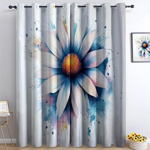 Generisch Blickdicht Vorhang Ösenschal Verdunkelungsvorhang 3D Aquarell-Gänseblümchen Gardinen Kinderzimmer Wohnzimmer Thermovorhang Polyester Vorhänge H214 x B91.5 cm 2Er Set Generisch Blickdicht Vorhang Ösenschal Verdunkelungsvorhang 3D Aquarell-Gänseblümchen Gardinen Kinderzimmer Wohnzimmer Thermovorhang Polyester Vorhänge H214 x B91.5 cm 2Er Set von Generisch