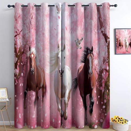 Generisch Blickdicht Vorhang Ösenschal Verdunkelungsvorhang 3D Fotografie Weißes Pferd Kirschblüten Gardinen Kinderzimmer Wohnzimmer Thermovorhang Polyester Vorhänge 183 x 117 cm 2Er Set Generisch Blickdicht Vorhang Ösenschal Verdunkelungsvorhang 3D Fotografie Weißes Pferd Kirschblüten Gardinen Kinderzimmer Wohnzimmer Thermovorhang Polyester Vorhänge 183 x 117 cm 2Er Set von Generisch