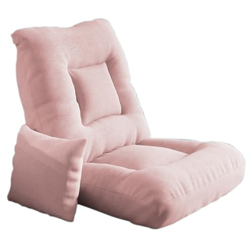 Generisch Bodenklappstuhl, Gaming-Sofa-Liegestuhl mit 5 verstellbaren Rückenlehnen, armloser Lesestuhl für Schlafzimmer und Balkon für Wohnzimmer, Keine Montage erforderlich (Farbe: Pink, Größe: 43,3 von Generisch