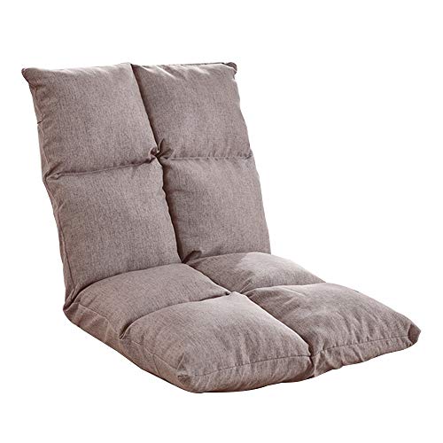 Generisch Bodenstuhl Faul Freizeit Sofa 5 Speed ​​Adjustment Computer Stuhl Bett mit Rückenlehne abnehmbar und waschbar Folding Bodenstuhl for Schlafzimmer Erkerfenster (Color : Khaki) von Generisch