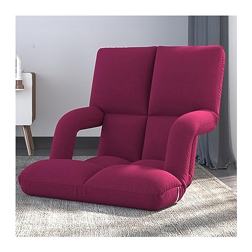 Generisch Bodenstuhl-Rückenstütze, Klappsofa, verstellbare Positionen, gepolstertes Lazy Sofa, atmungsaktiver Boden-Gaming-Stuhl zum Lesen, Meditieren (Farbe: Pink-B, Größe: 43,3 x 24,2 x 5,2 Zoll) von Generisch