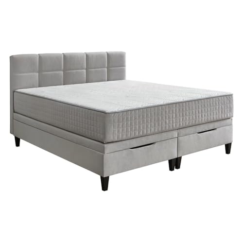 Generisch Boxbett - 180 x 200 cm - Hellgrau - Webstoff - mit Bettkästen Generisch Boxbett - 180 x 200 cm - Hellgrau - Webstoff - mit Bettkästen von Generisch