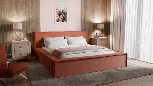 Generisch Boxspringbett 140x200 Alba Mia mit bettkasten, Polsterbett, Bett mit Matratze, Schlafzimmer Komplettbett, Stauraumbett mit Kopfteil, Lieferung & Montage (Coco55, 140x200) von Generisch