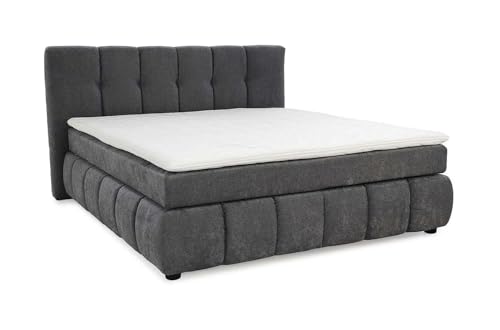 Generisch Boxspringbett - 180 x 200 cm - Dunkelgrau - Webstoff - mit Topper Generisch Boxspringbett - 180 x 200 cm - Dunkelgrau - Webstoff - mit Topper von Generisch