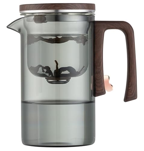 Generisch Brewaura Magical Teapot, Brewaura Tea Infuser, Enchanted Glass Teapot with Wooden Handle, 720ml (25.3 oz), Transparent von Generisch