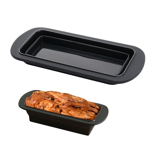 Generisch Kastenform Kuchen,Zusammenklappbare Brot-Silikonform Antihaft-Silikon-Toastform Form geeignet für die Herstellung von Kuchen Backen Bananenbrot 27,8 * 12,4CM (schwarz) von Generisch