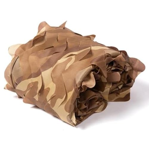 Generisch Camouflage Netz Oxford-Gewebe 2x2m 3x4m 5x6m 7x8m Desert Braun für Die Jagd Militär Tarnnetz Sonnenschutz Dekoration Camo Netz(3x15m) von Generisch