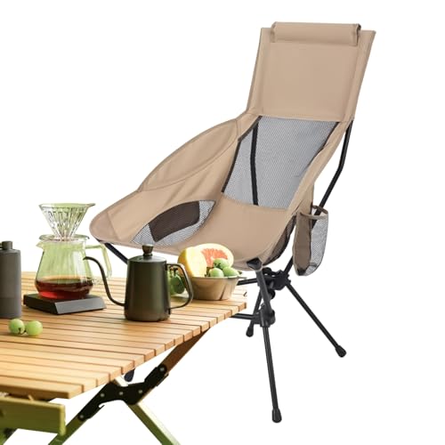 Generisch Campingstühle, Klappcampingstühle,Strandfischereistuhl - Faltbarer Ultra -Leichter kompakter Sitz mit Kopfhilfe für das Wanderungsfischerei -Fischereispicknick von Generisch