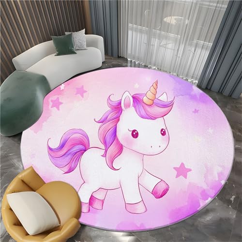 Generisch Cartoon-Einhorn Sterne Runder Teppich Flauschig Waschbar - 180 cm Komfort Super Weich Runder Teppich Rosa, für Arbeitszimmer Büro Wohnzimmer Esszimmer Schlafzimmer Generisch Cartoon-Einhorn Sterne Runder Teppich Flauschig Waschbar - 180 cm Komfort Super Weich Runder Teppich Rosa, für Arbeitszimmer Büro Wohnzimmer Esszimmer Schlafzimmer von Generisch