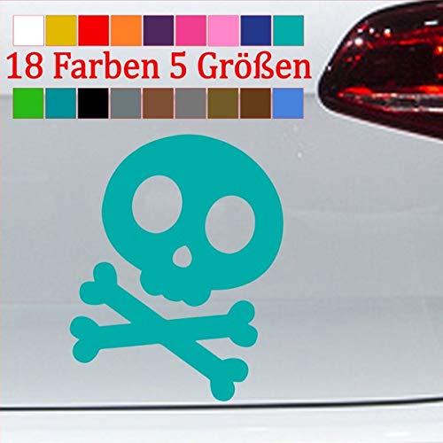 Generisch Cartoon Schädel Totenkopf Aufkleber Sticker Funny Shocker JDM Halloween 54-Türkis 7,5x6cm von Generisch