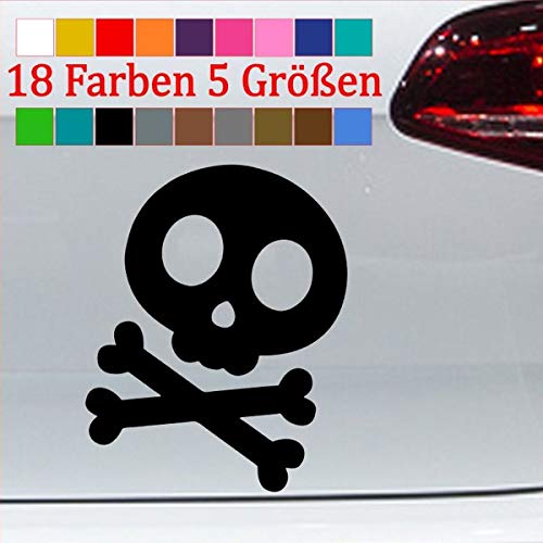 Generisch Cartoon Schädel Totenkopf Aufkleber Sticker Funny Shocker JDM Halloween 70-Schwarz 7,5x6cm von Generisch