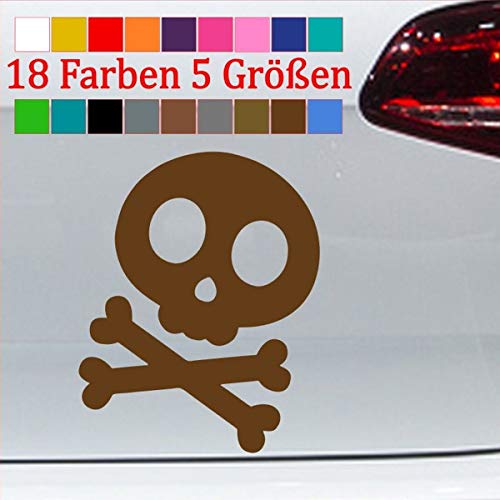 Generisch Cartoon Schädel Totenkopf Aufkleber Sticker Funny Shocker JDM Halloween 92-Kupfer 7,5x6cm von Generisch