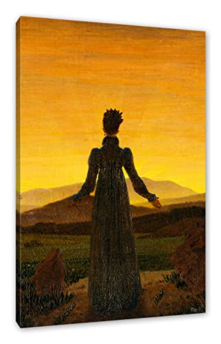 Generisch Caspar David Friedrich - Frau vor untergehender Sonne als Leinwandbild/Größe: 120x80 cm/Wandbild/Kunstdruck/fertig bespannt von Generisch