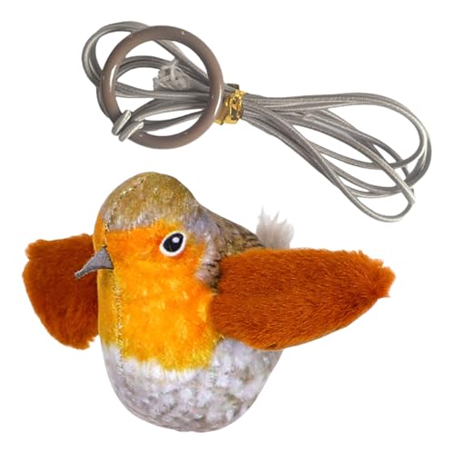 Generisch Cat Squeaky Toy, Battery-Powered Bird Shape with Tail, Interactive Cat Chew Toy with Elastic Cord, Fun for Cats, Kittens, and Pets, 14x11.8x5.5cm von Generisch