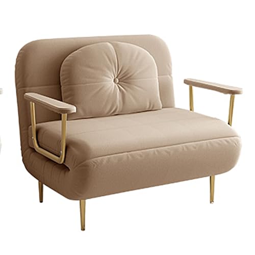 Generisch Chaiselongue Sofa mit Schlaffunktion und Verstellbarer Rückenlehne, Klappbar mit Kissen und Armlehnen, Gästebett für Wohnzimmer und Schlafzimmer von Generisch