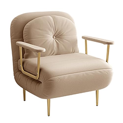 Generisch Chaiselongue Sofa mit Schlaffunktion und Verstellbarer Rückenlehne, Klappbar mit Kissen und Armlehnen, Gästebett für Wohnzimmer und Schlafzimmer von Generisch
