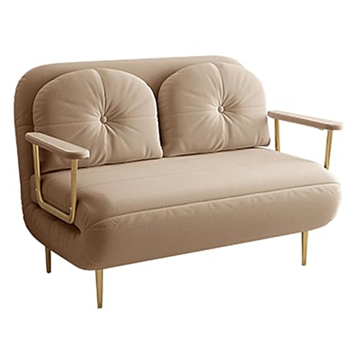 Generisch Chaiselongue Sofa mit Schlaffunktion und Verstellbarer Rückenlehne, Klappbar mit Kissen und Armlehnen, Gästebett für Wohnzimmer und Schlafzimmer von Generisch