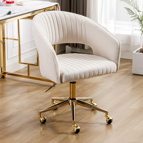 Generisch Chenille Home Office Stuhl Moderner Drehstuhl für Kosmetikstühle Höhenverstellbarer Schreibtischstuhl von Generisch
