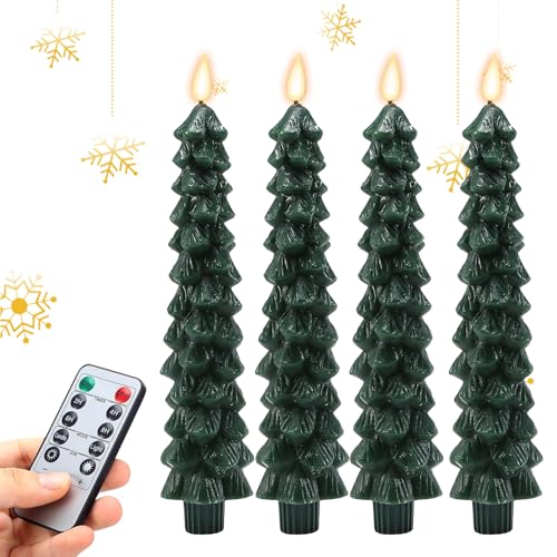 Generisch Christbaum Flammenlose Kerzen,Batteriebetriebene LED Stumpenkerzen | Heimdekorationsbeleuchtung Zubehör für Kamin Wohnung Hochzeit Esstisch Wohnzimmer Restaurant von Generisch