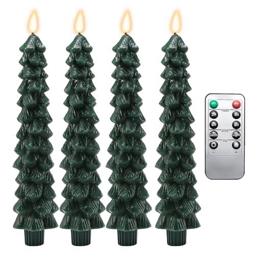 Generisch Christbaum Flammenlose Kerzen - Batteriebetriebene LED Stumpenkerzen | Heimdekorationsbeleuchtung Zubehör für Kamin Wohnung Hochzeit Esstisch Wohnzimmer Restaurant von Generisch