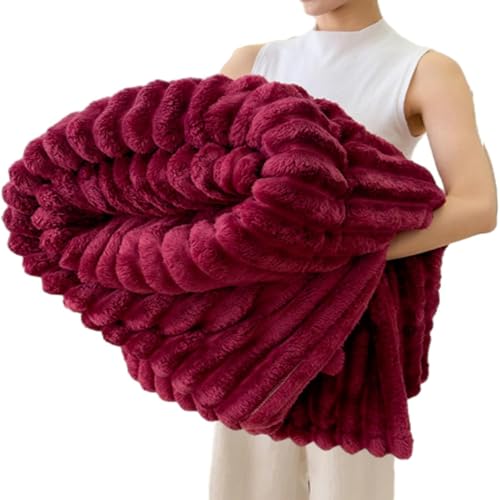 Generisch Chuai Home Bedding Blanket, Thickened Rabbit Plush Nap Blanket, Chuai Rabbit Plush Nap Blanket for Sofa Bedroom (Red,180 * 200cm/70.8 * 78.7in) von Generisch