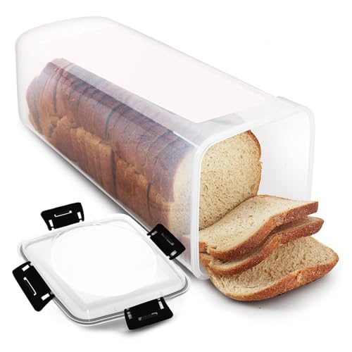 Generisch Clear Airdight Bread Box - Lagerbehälter mit Deckel, Sandwichhalter und hoher Sparer | Perfekt für Heimküche, Lebensmittelkonservierung, Pantry -Arbeitsplatte, täglich hausgemachte von Generisch