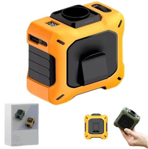 Generisch CoolBelts Pro – Wearable Waist Fan & Power Bank with Desktop Stand, für Büro Reisen (Orange) von Generisch