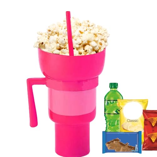 Generisch Cup and Bowl Combo - 2 in 1 Drinking Tumbler with Handle and Straw,Portable Leakproof Tumbler For Adults Kids Restaurant Car Outdoor Picnic Theater Stadium von Generisch