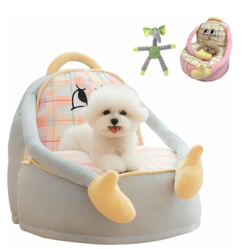 Generisch Cute Pet Sofa Bed Removable Washable Cover, Striped Hug Arm Pet Sofa Bed,Cat Beds for Indoor Cats and Dogs von Generisch