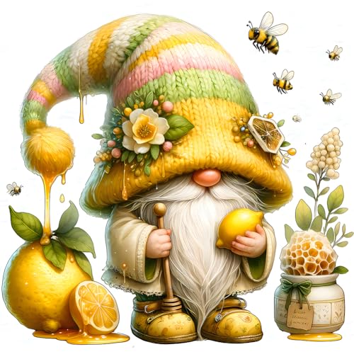 Generisch DIY Gartenzwerg Diamond Painting Erwachsene, Zwerge Zitrone Diamant Painting Bilder Gnom 5D Diamant-Kunst Erwachsene Diamant Malerei Set Cross Stickerei Malerei Kits für Heimdekor 30x30cm von Generisch